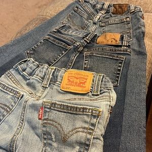 Denim Pants set! Toddler size 2T! Dark medium and light wash! USED!